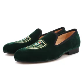 OneDrop Handmade Shield Embroidered Men Dress Shoes Velvet Wedding Party Prom Loafers Sam Edelman Lorraine Loafers