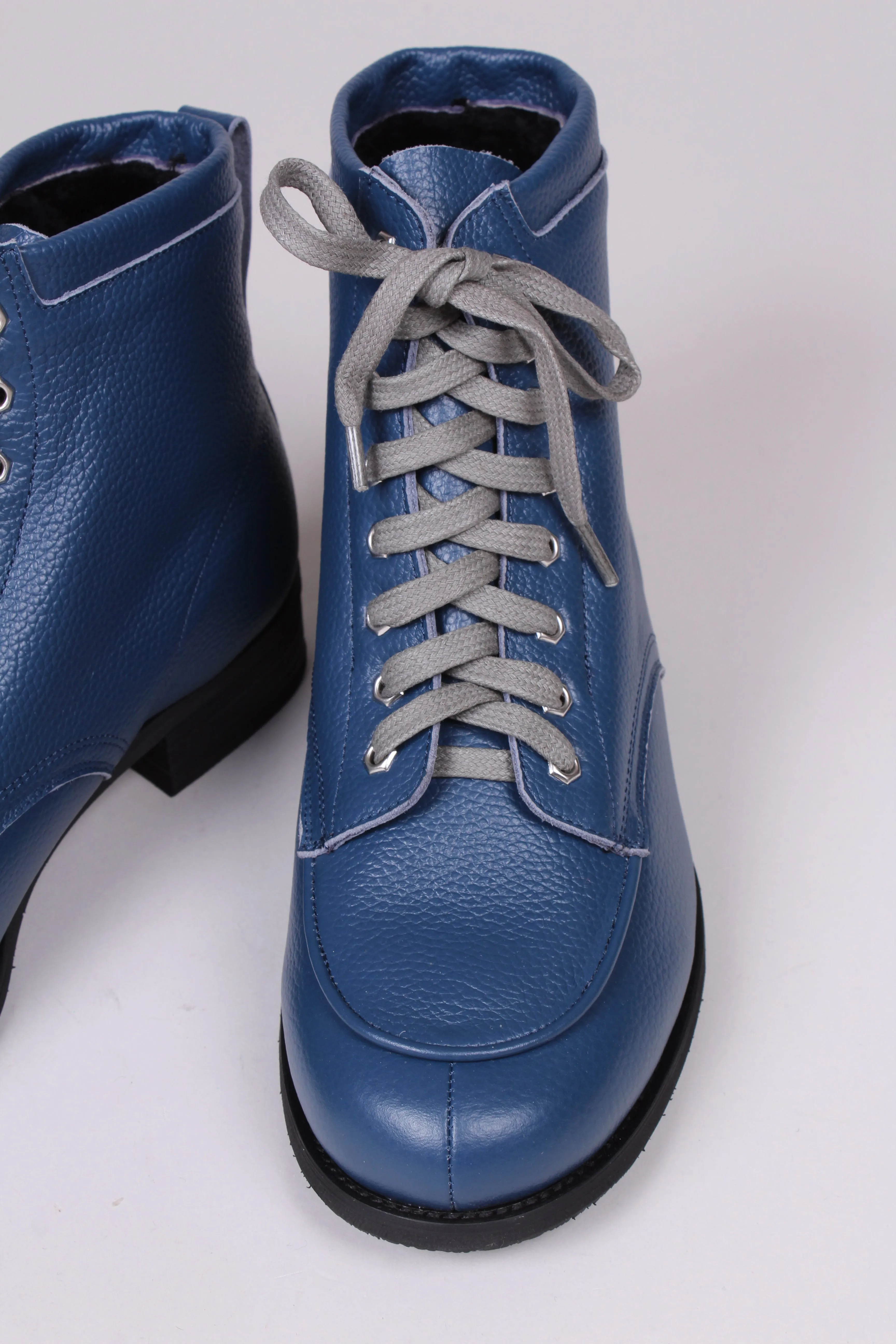 Skull Adidas Shoes 1930s/1940s Style Winter Snow Boots with Fur - Blue - Rita