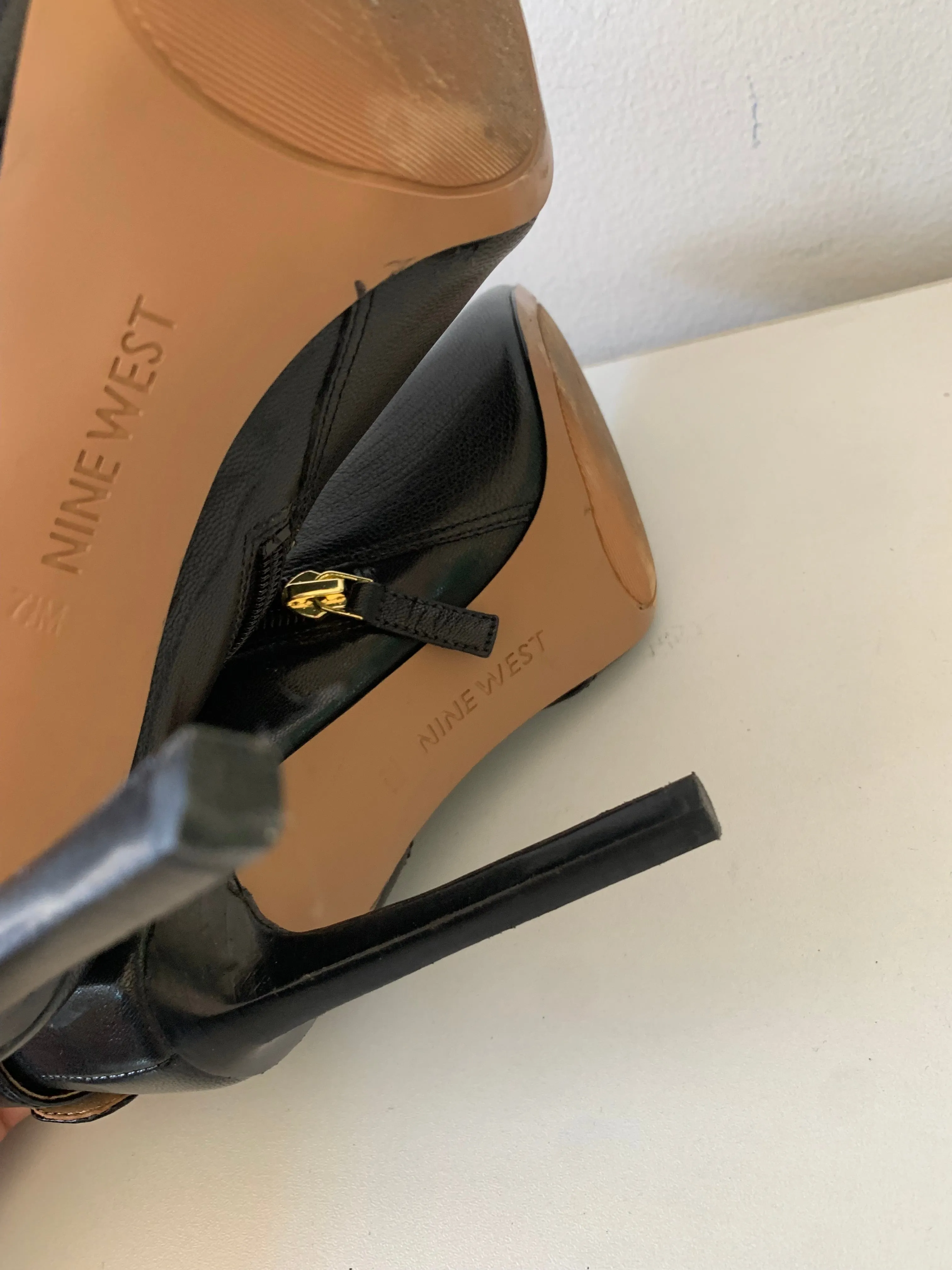 Adidas Subzone Shoes Nine West Tricia Cut Out Black Leather Heeled Boot Size 7.5