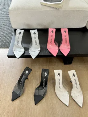 binfenxie  - Transparent Women Slides Slippers 2024 New Arrivals Silver Pink Black White Summer Outside Mules Shoes Party Pumps Size 35-40 Boston Slides