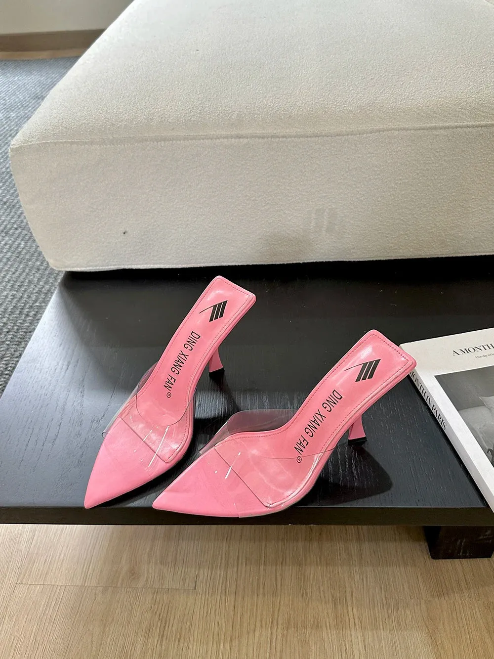 Totes Slippers binfenxie  - Transparent Women Slides Slippers 2024 New Arrivals Silver Pink Black White Summer Outside Mules Shoes Party Pumps Size 35-40