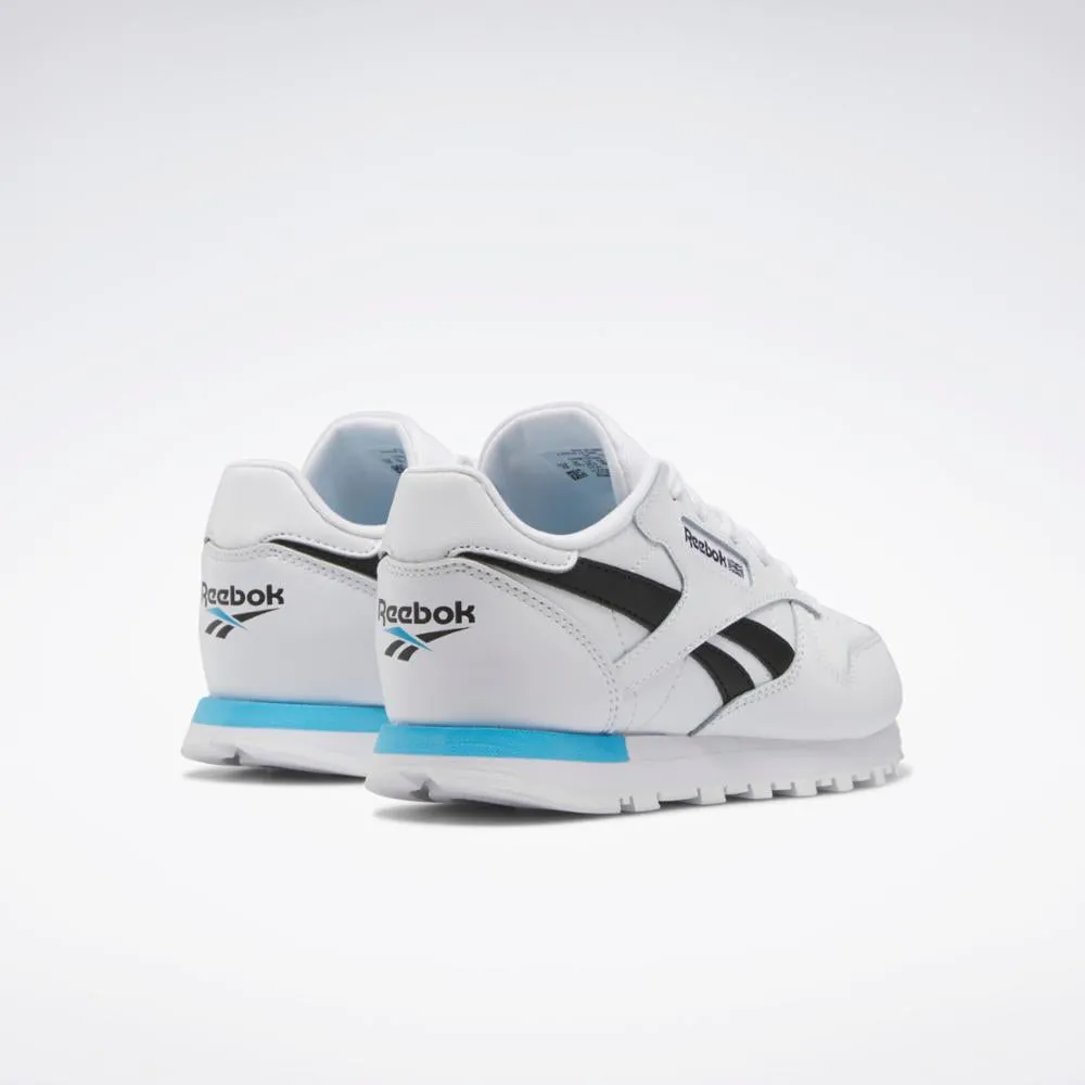 Reebok Footwear Kids Classic Leather CHILD FTWWHT/CBLACK/RADAQU Best Asics Running Shoes Long Distance