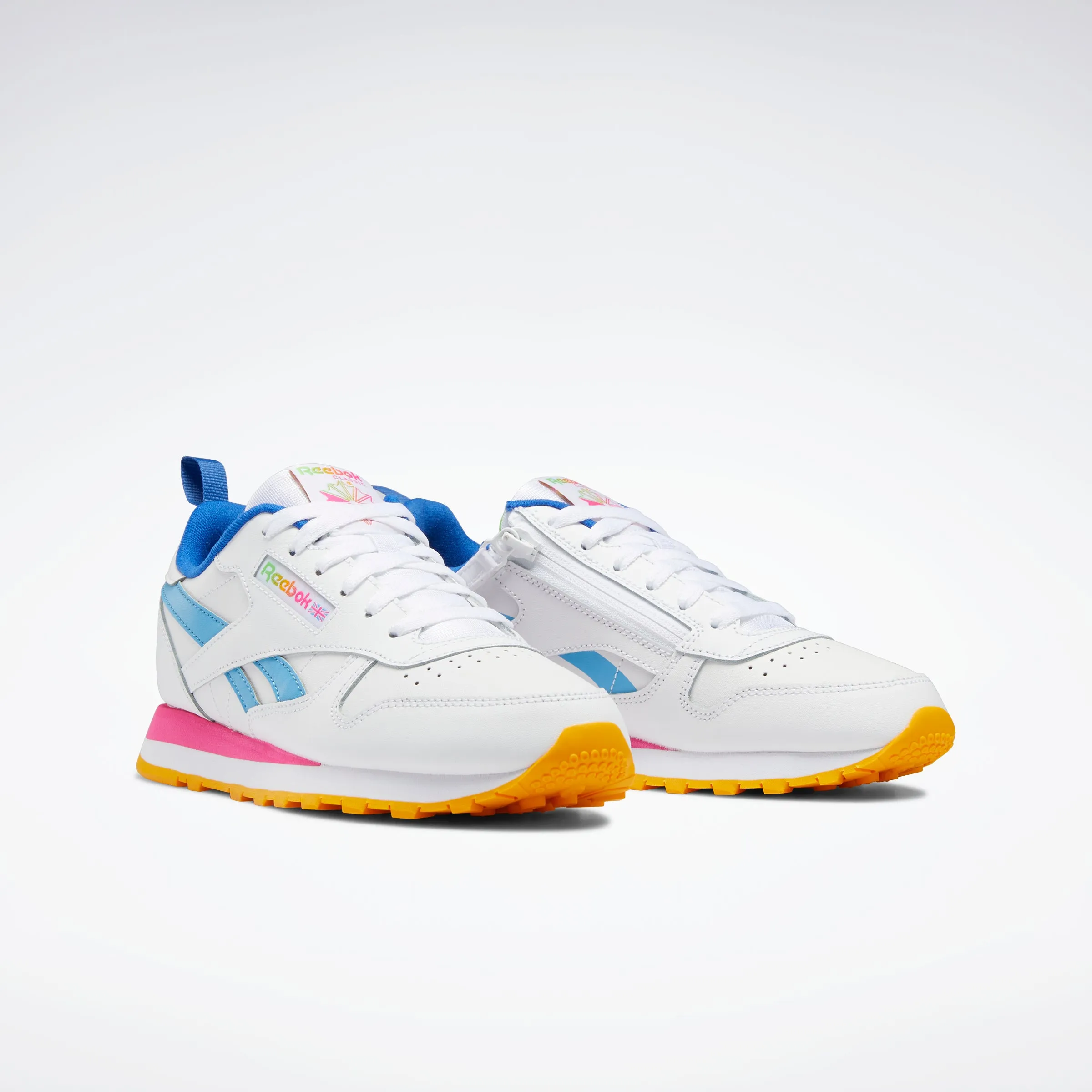 Reebok Footwear Kids Classic Leather Equal Fit Shoes Junior Ftwr White/Always Blue/Vector Asics 2015 Running Shoes