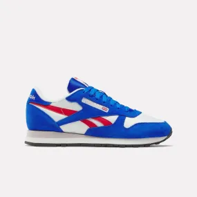 Reebok Footwear Men Classic Leather Shoes CHALK/OPTIMUM BLUE/VECTOR RED Best Running Shoes Review