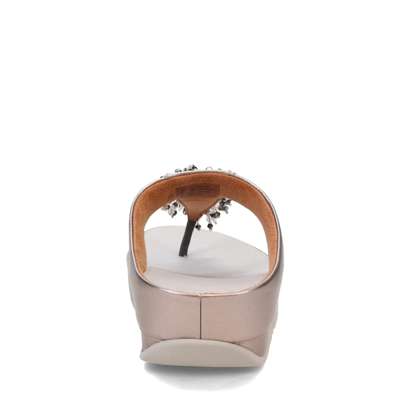 Orange Fun Breathable Footwear Women's FitFlop, Rumba Beaded Metallic Toe-Post Sandal