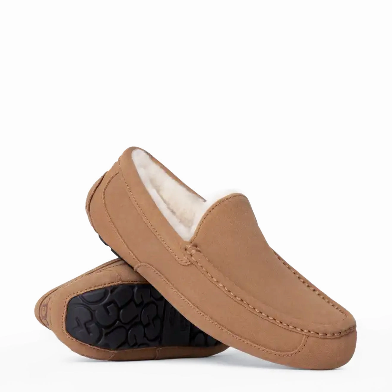 UGG Ascot Slipper Chestnut Hook Loop Leaf Path