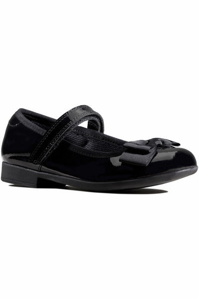 Clarks Scala Tap K Black Patent Sleek Finish