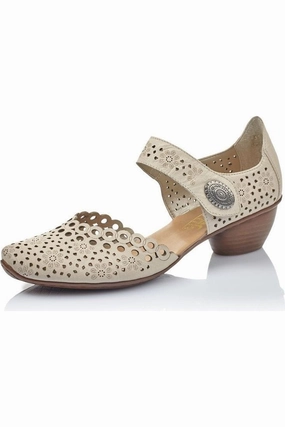 Rieker Women's Shoes 43753-60 in Cream Modern Feel Urban Lifestyle