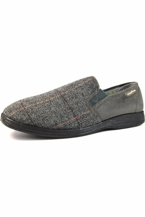 Lunar KMG116 Goodyear Harrison Grey Tweed Slipper Village Tour