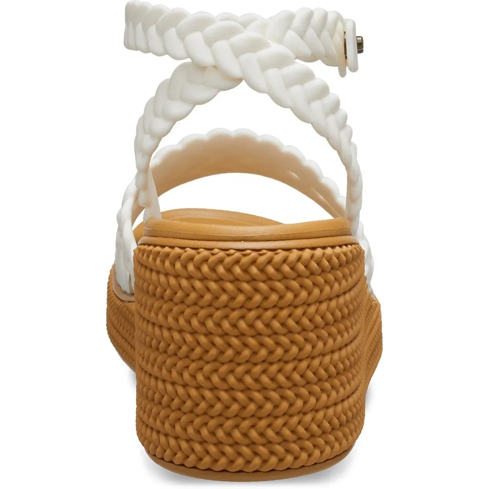 Crocs Brooklyn Woven Ankle Strap Wedge Minimal Wear