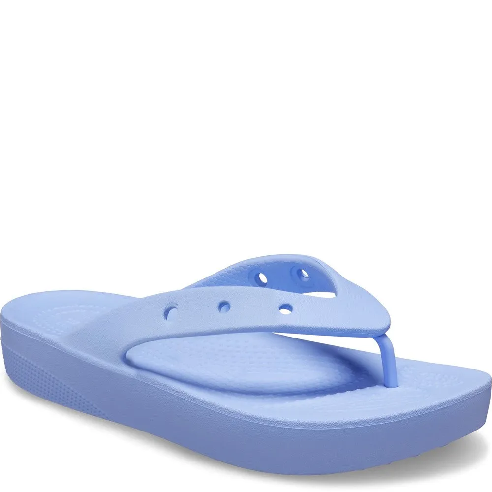 Crocs Classic Platform Flip Flop Breathable Shoes Ankle Strap