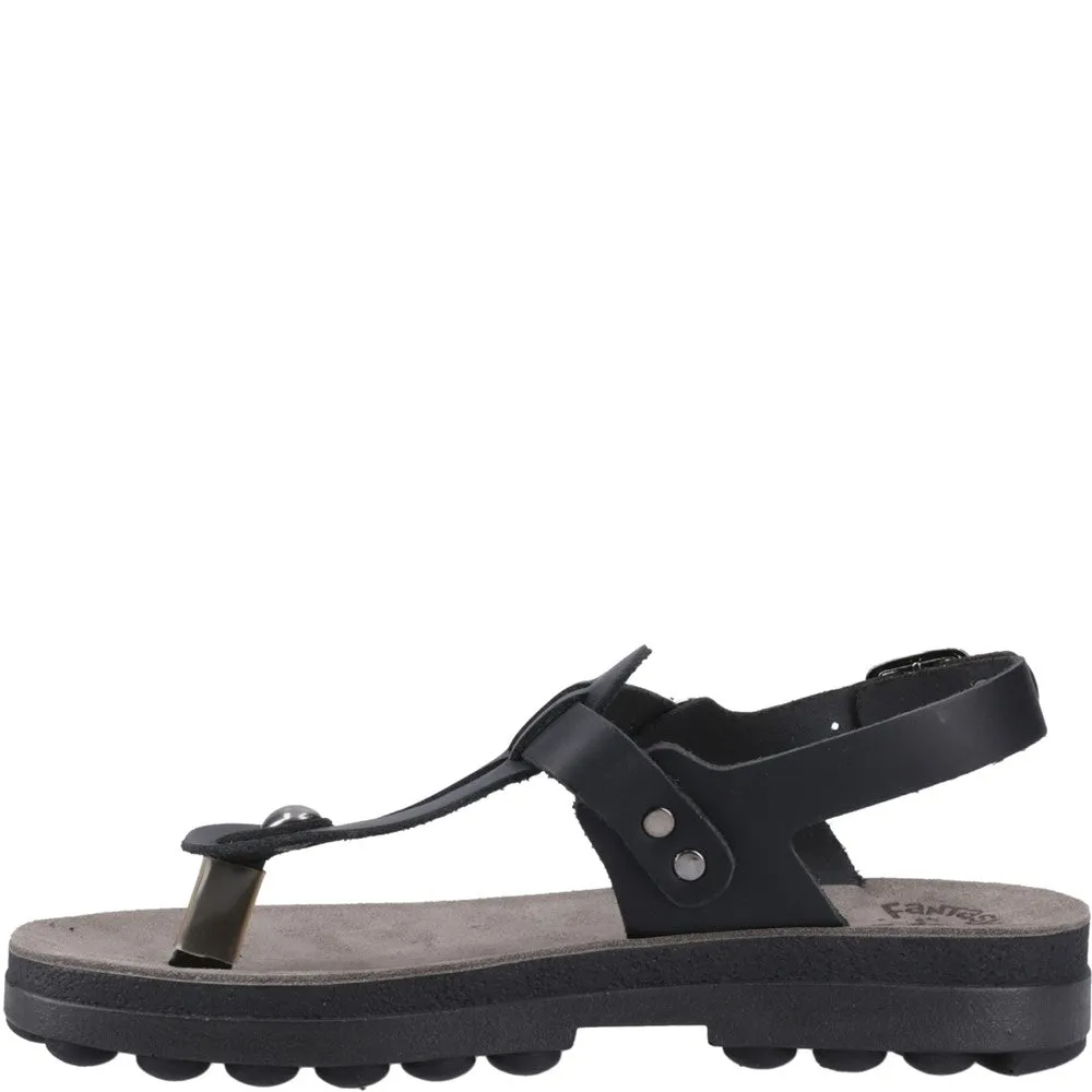 Fantasy Marlena Buckle Up Sandal Neutral Color Low Heel