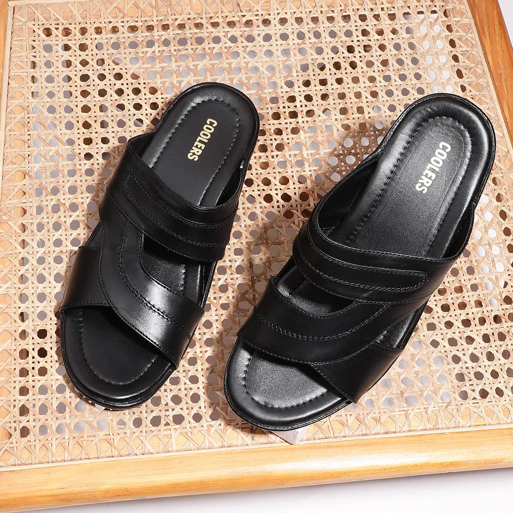 Paw Slippers Coolers Casual (Black) Slippers For Men 7153-37 By Liberty