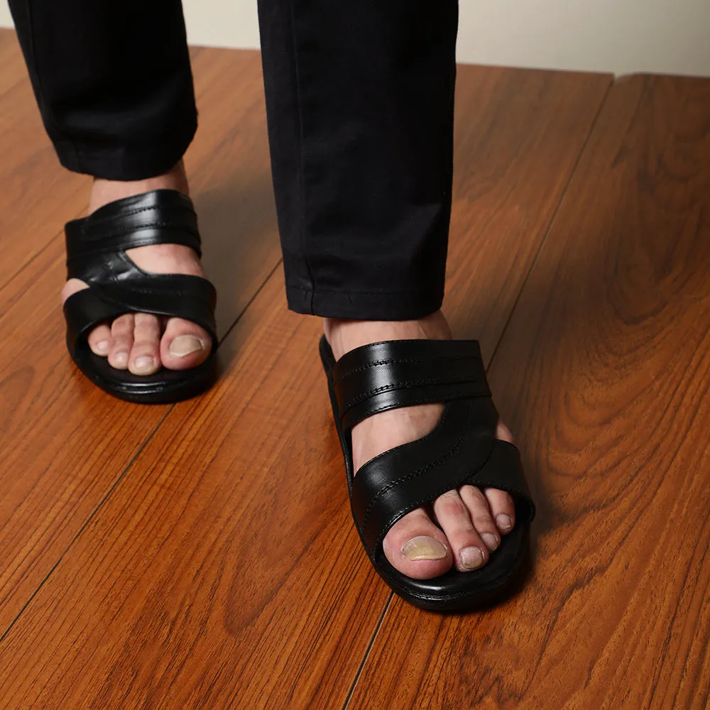 Foot Locker Ugg Slippers Coolers Casual (Black) Slippers For Men 7153-37 By Liberty