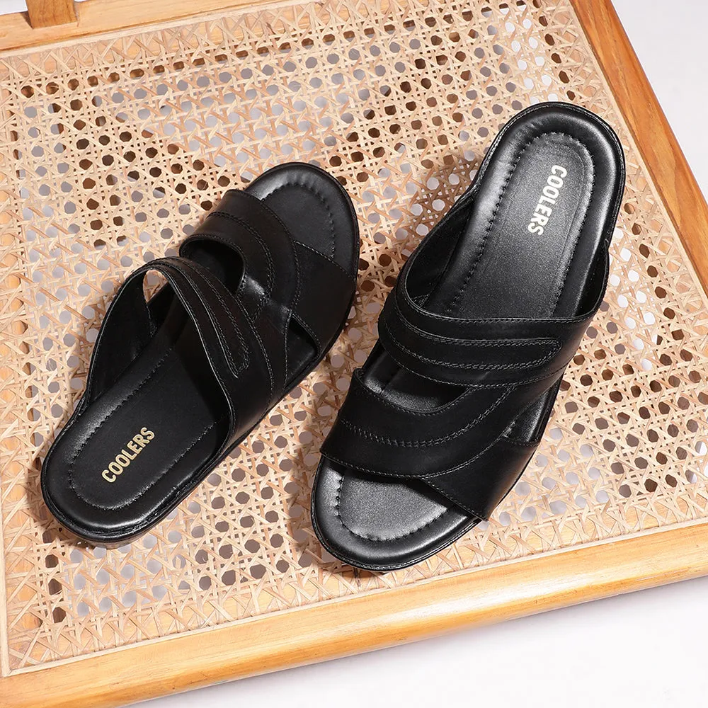 Coolers Casual (Black) Slippers For Men 7153-37 By Liberty Blanket Slippers