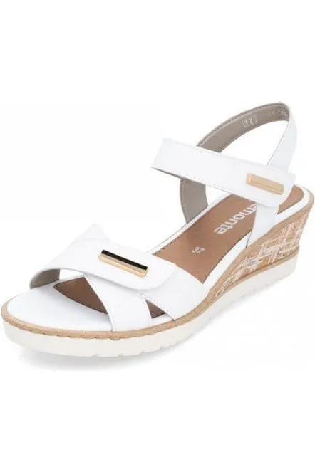 Remonte R6266-80 Ladies white sandal Chic Vacation Flats synthetic leather