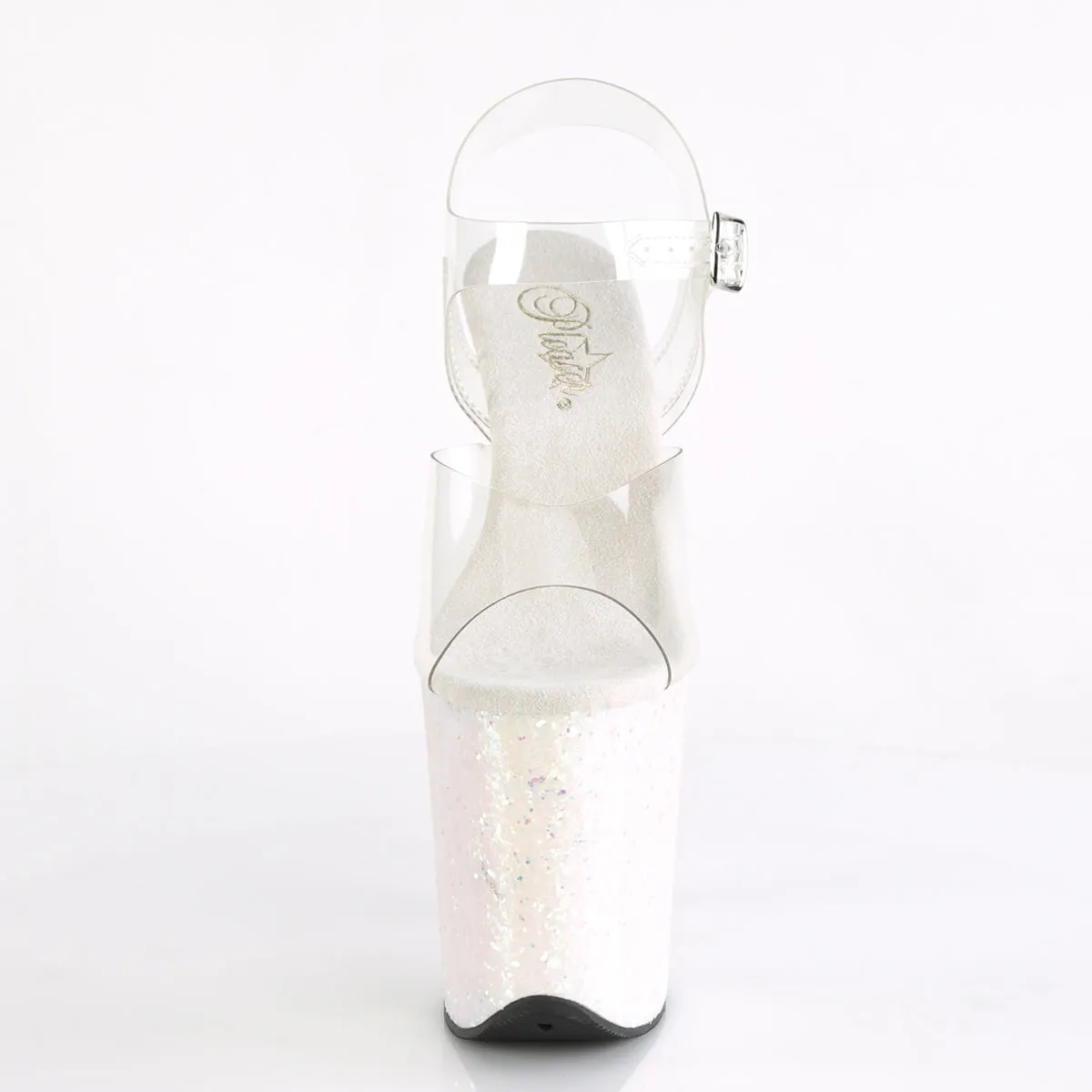 FLAMINGO-808LG Pleaser Clear/Opal Multi Glitter Sexy Platform Shoes (Pole Dancing Heels) Asics Shoe Warehouse