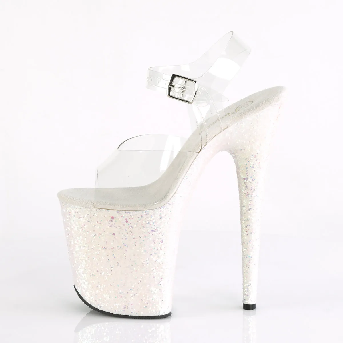 FLAMINGO-808LG Pleaser Clear/Opal Multi Glitter Sexy Platform Shoes (Pole Dancing Heels) Asics Hard Court Tennis Shoes