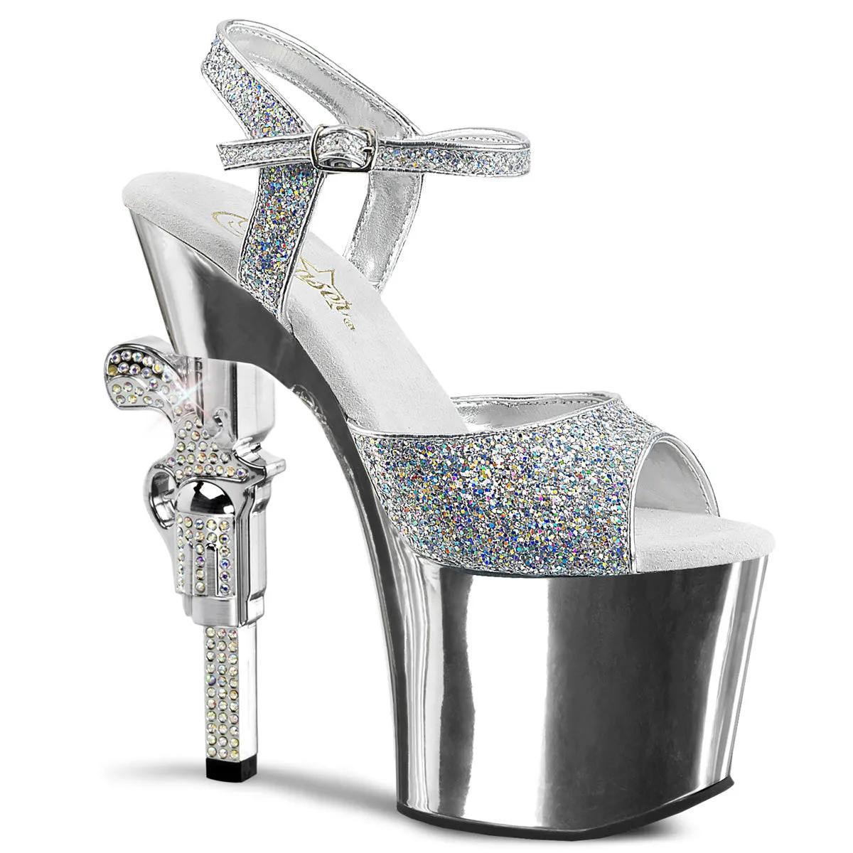 REVOLVER-709G Pleaser Silver Sexy Platform Shoes (Pole Dancing Heels) Asics Soccer Shoes Japan