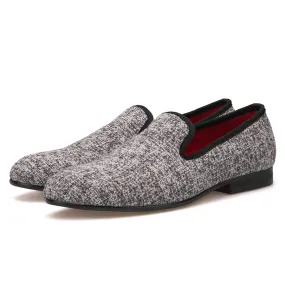 OneDrop Handmade Men Sesame Cotton Dress Shoes Party Wedding Banquet Prom Loafer Dockers Penny Loafers