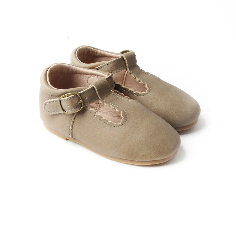 Best Asics Zumba Shoes Riley T-Straps -  Oil Waxed - Olive Green Scalloped