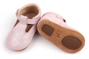 Riley T-Straps - Sparkle Pink Asics Extra Wide Running Shoes