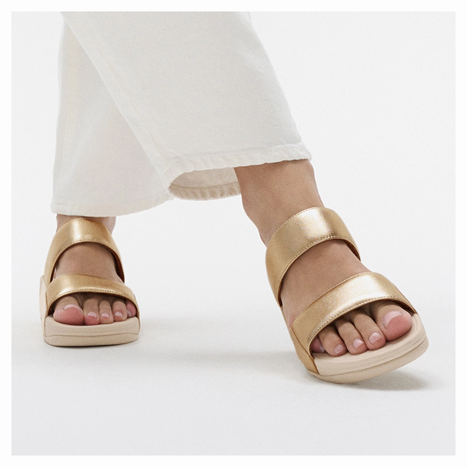 Women's FitFlop, Lulu Leather Slide Sporty Light Build