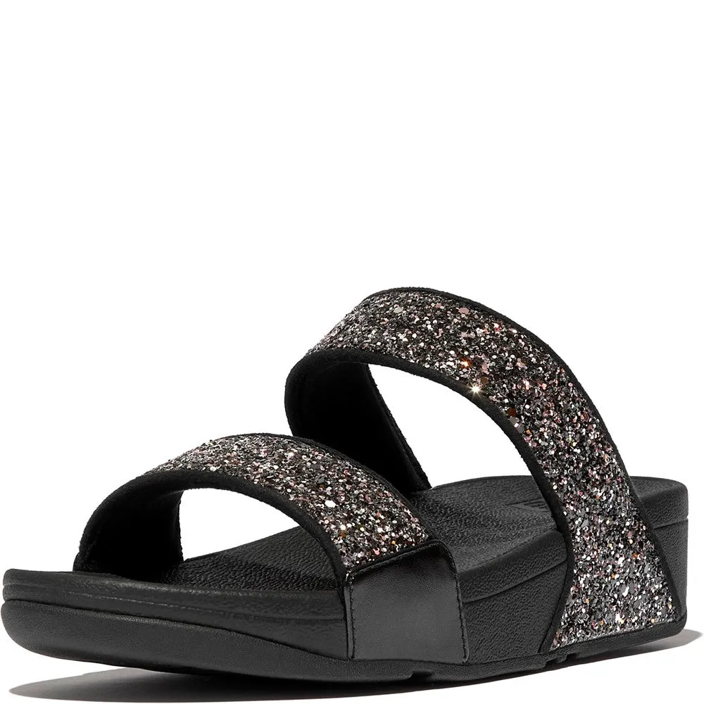 Comfy lining Sweat Wicking Fitflop Lulu 2 Bar Glitter Sandal