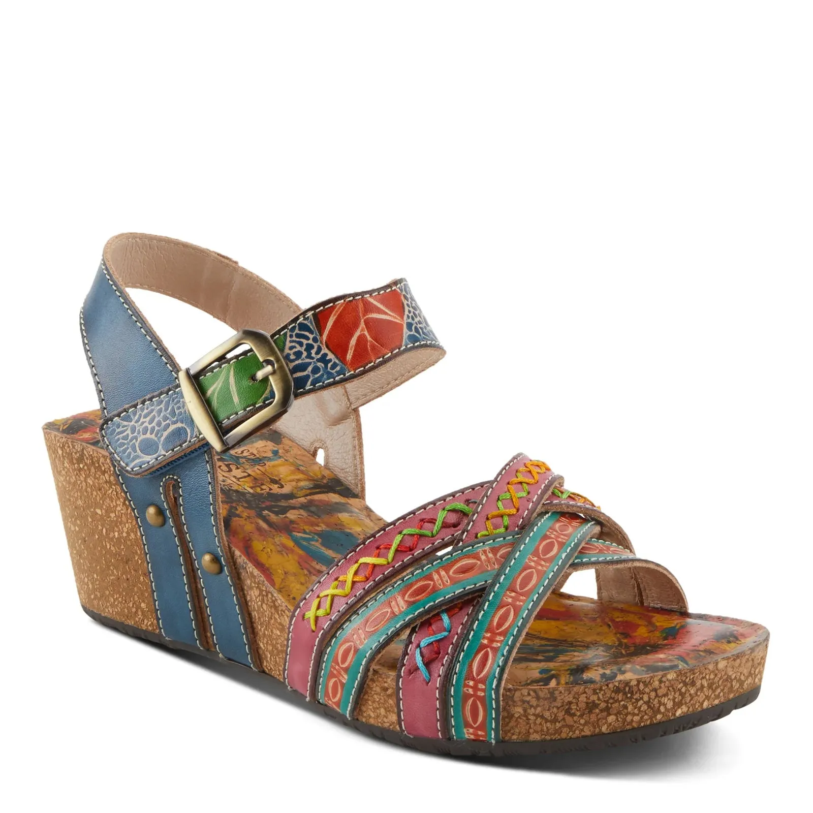 Women's L'Artiste By Spring Step, Bosquet Wedge Sandal Soft Straps Classic