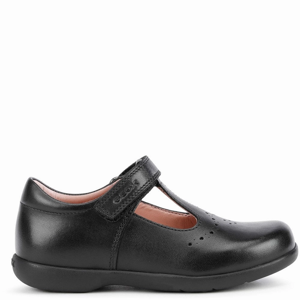 Geox Naimara T-Bar Infant School Shoes Work Friendly Zip Design