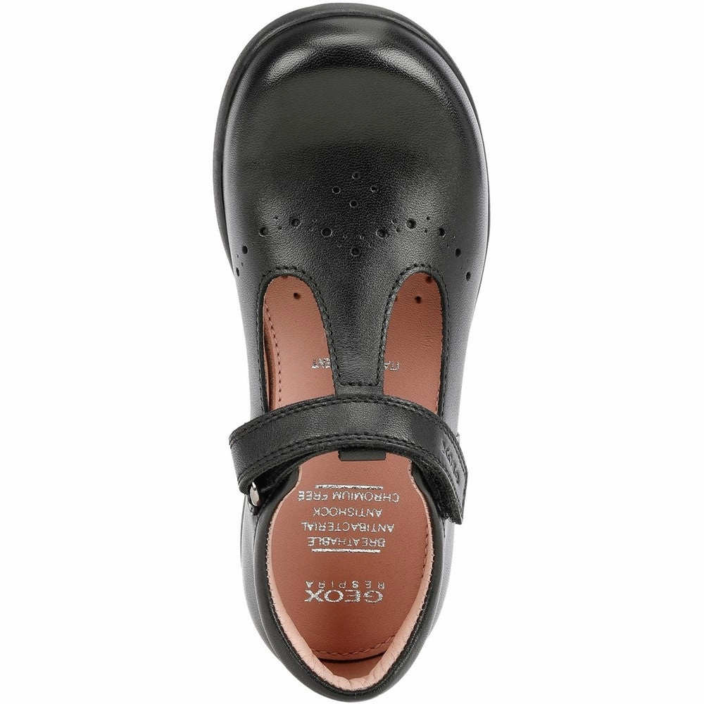 Geox Naimara T-Bar Infant School Shoes Smooth Soles Leather