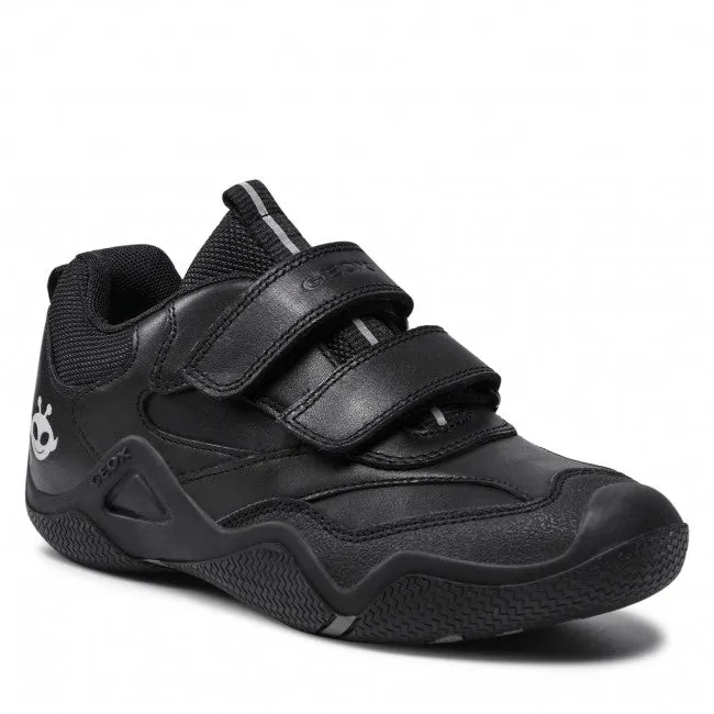 Geox Kids J Wader Smooth Leather School Shoes - Black Asics Trail Scout Running Shoes