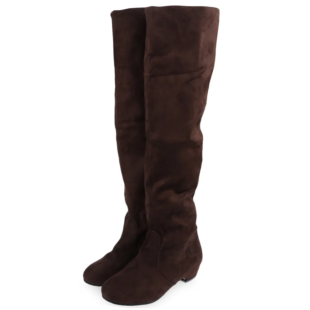 Old Cowboy Boots Round Toe Knee Length Boots for Woman
