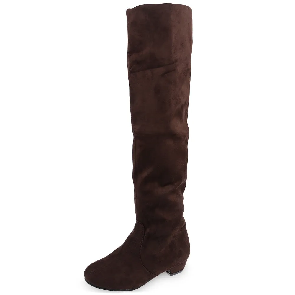 Skinny Leg Boots Round Toe Knee Length Boots for Woman