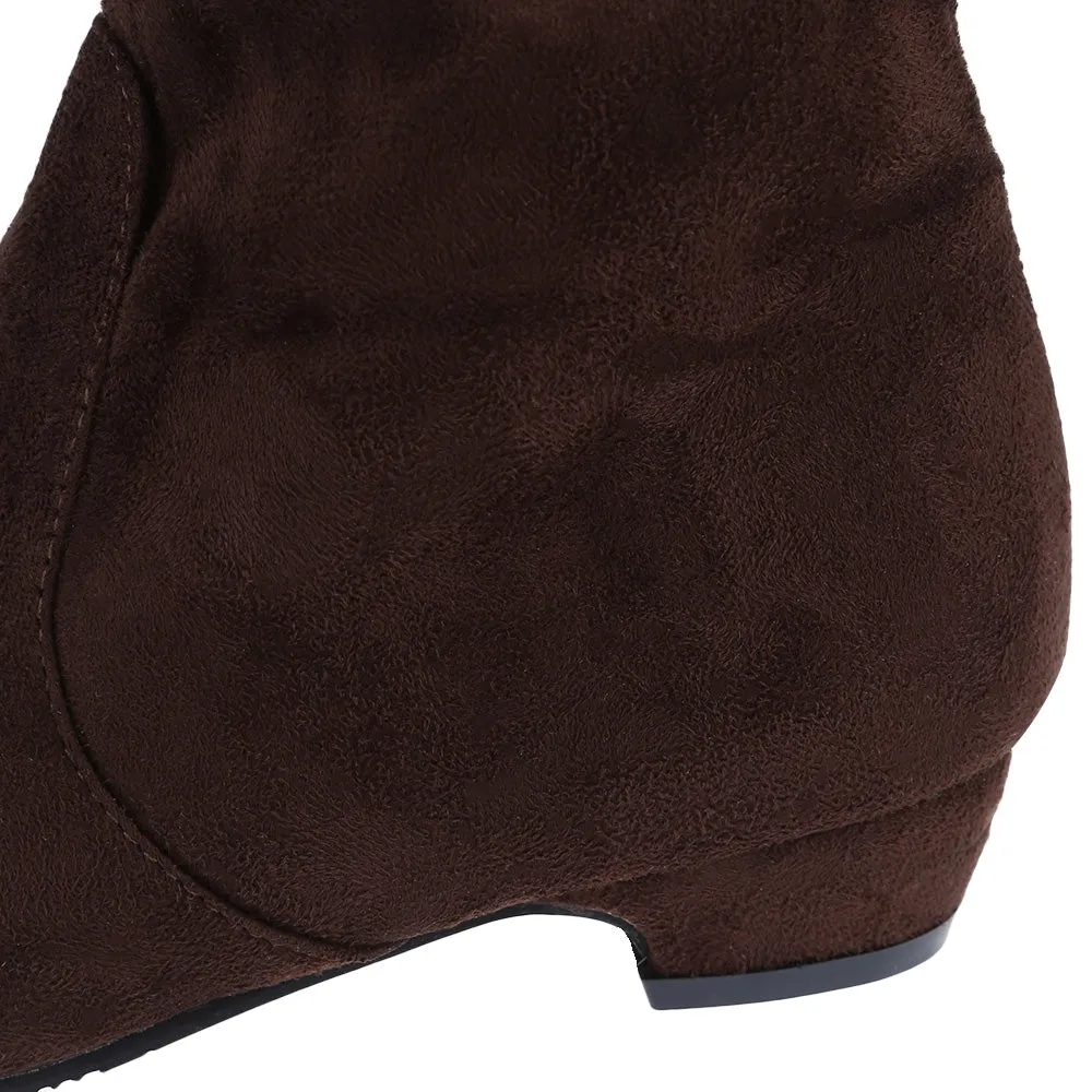 Round Toe Knee Length Boots for Woman Youth Boots