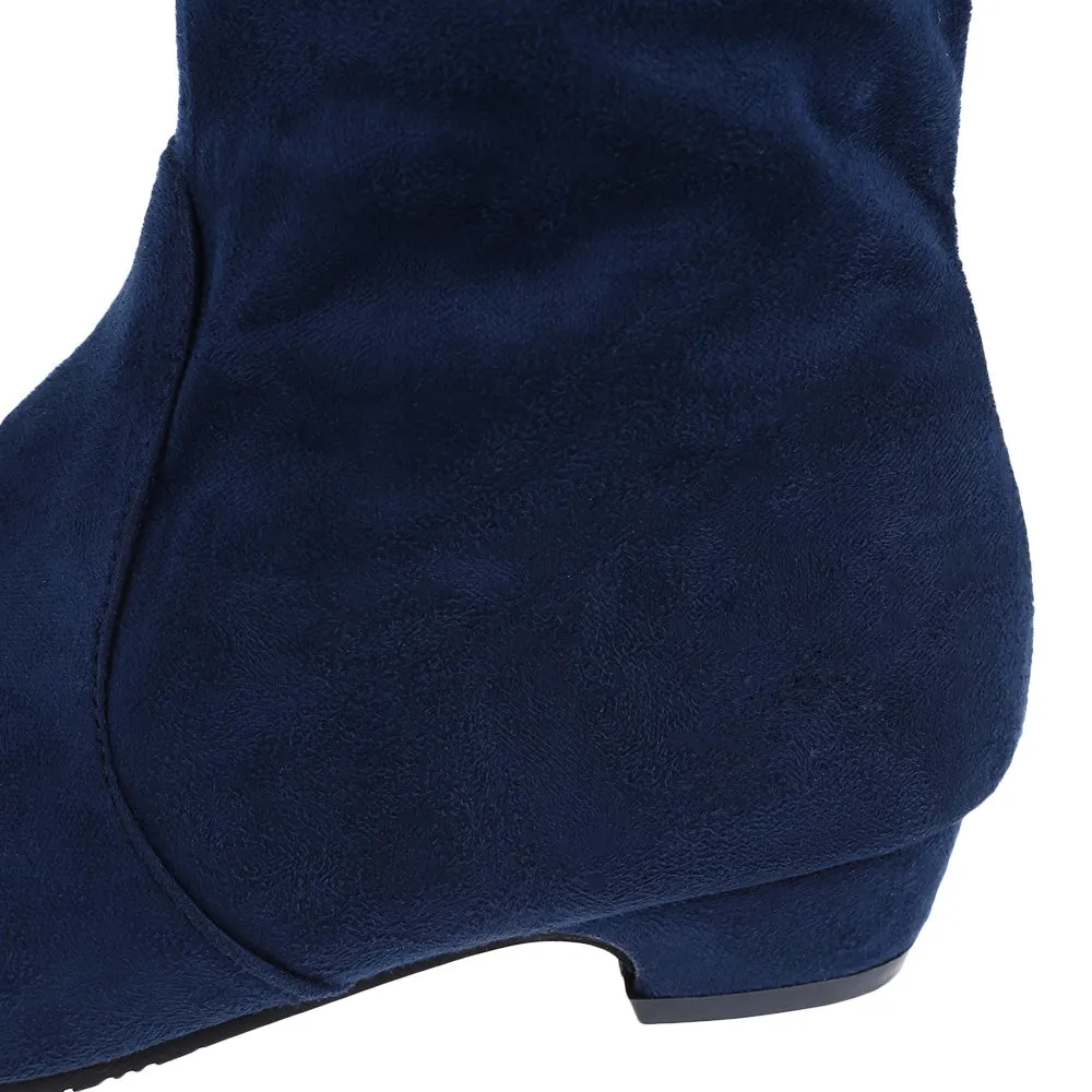 Military Steel Toe Boots Round Toe Knee Length Boots for Woman