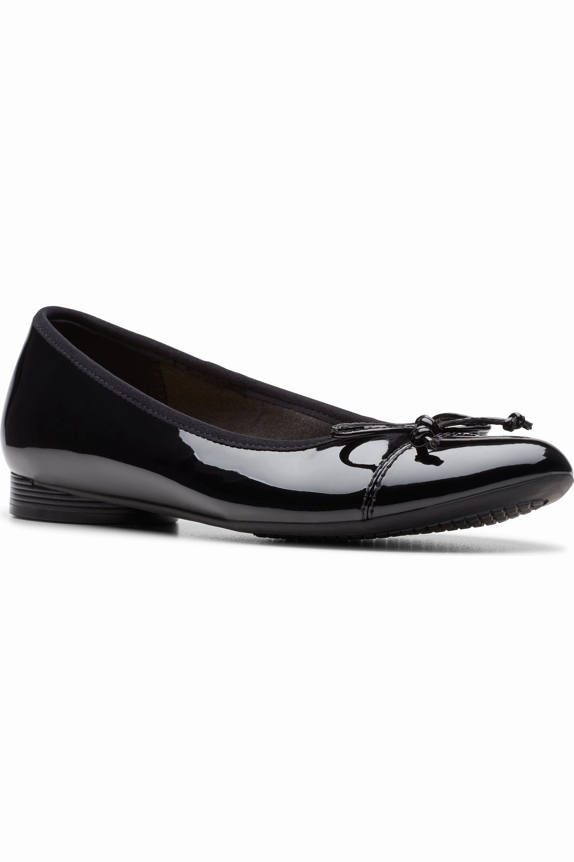 Clarks Loreleigh Rae in black patent Show Style Zip Fast