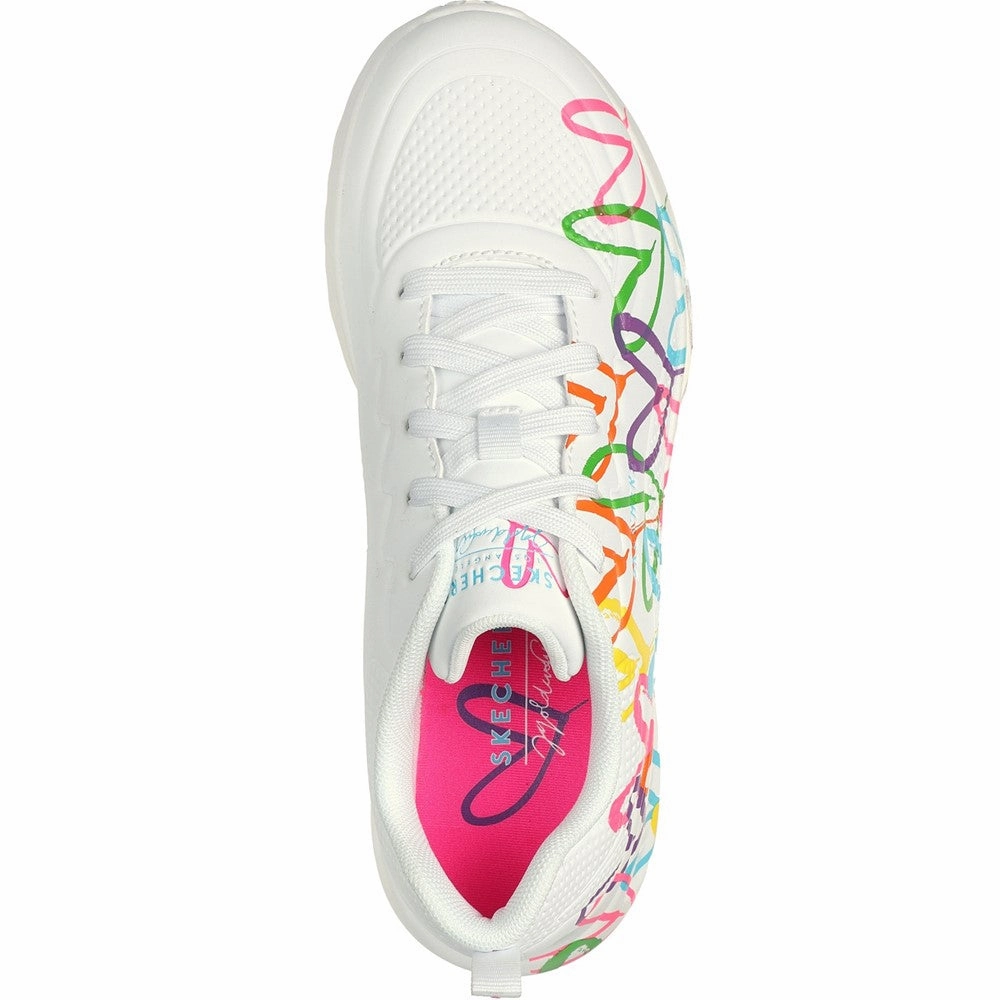 Reaction - time - improving high - arch Skechers Uno Lite Heart Of Hearts Trainers