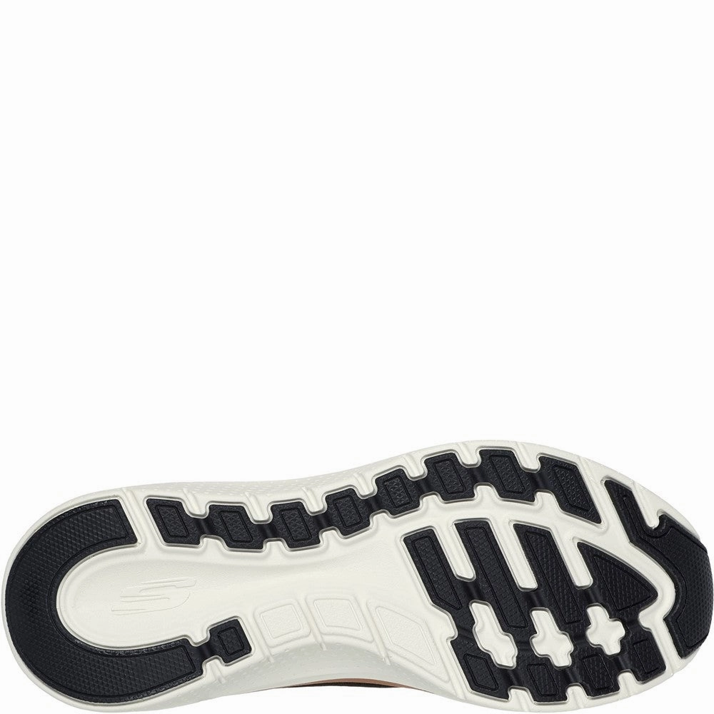 Skechers Arch Fit 2.0 Glow The Distance Shoe running in a historic bridge area shoes