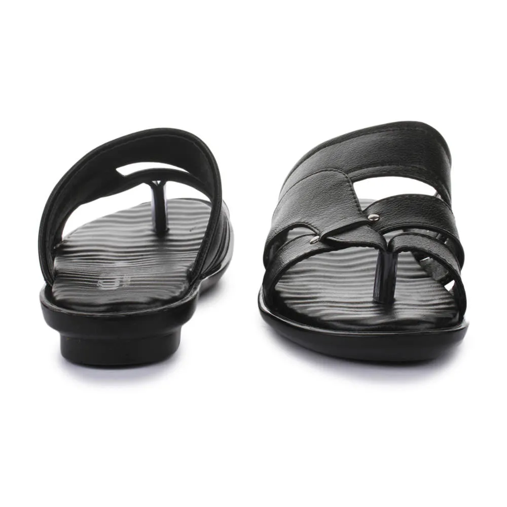 Flat Slides Coolers Casual (Black) Slippers For Men TRL-113 By Liberty