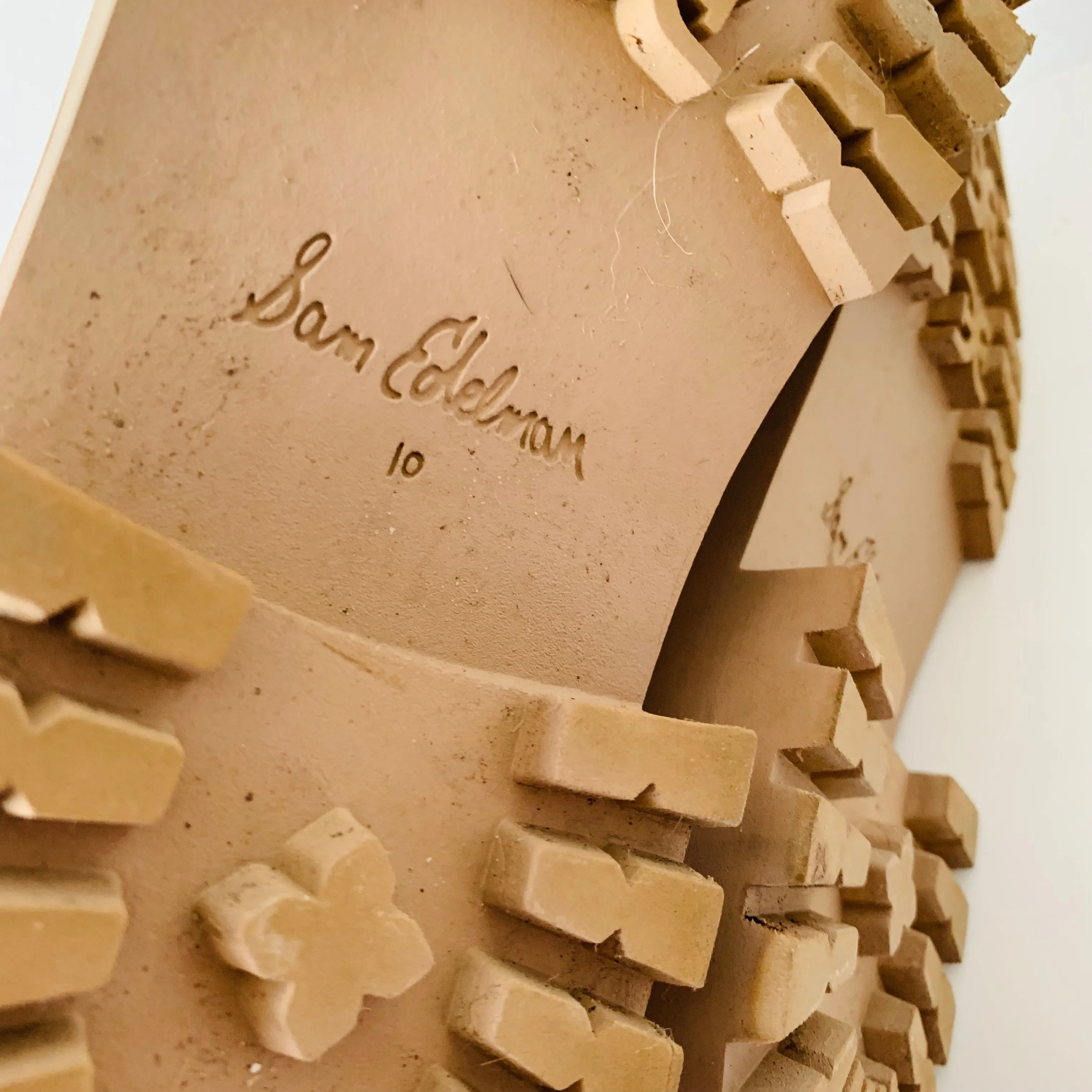 Sam Edelman Womens Lydell Lace Up Boots in Beige Size 10 Adidas Turf Shoes Baseball