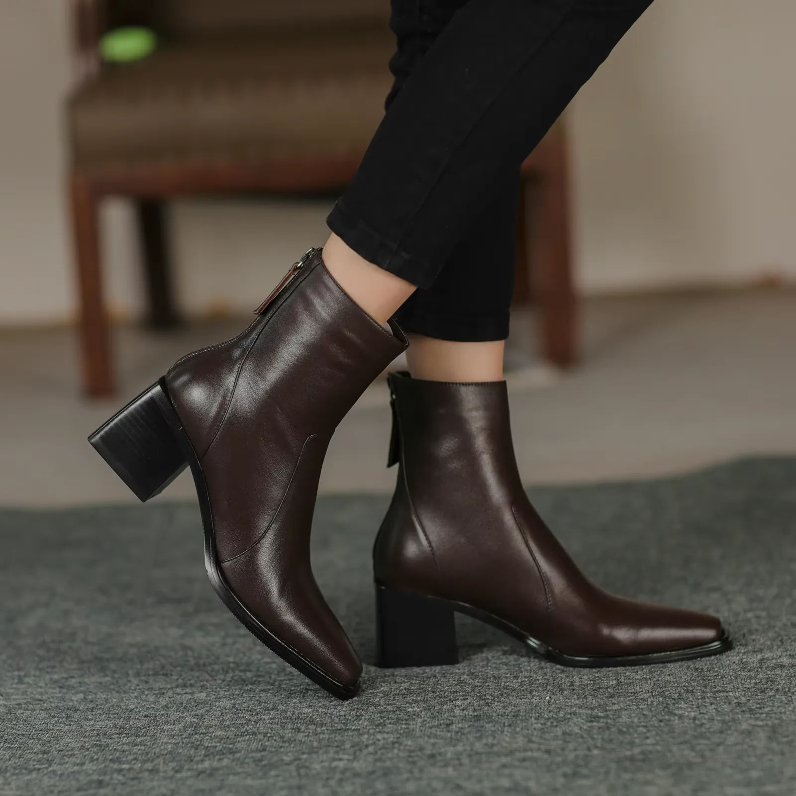 USS Shoes Evelyn Women's Square Toe Ankle Boots Adidas Shoes Origin