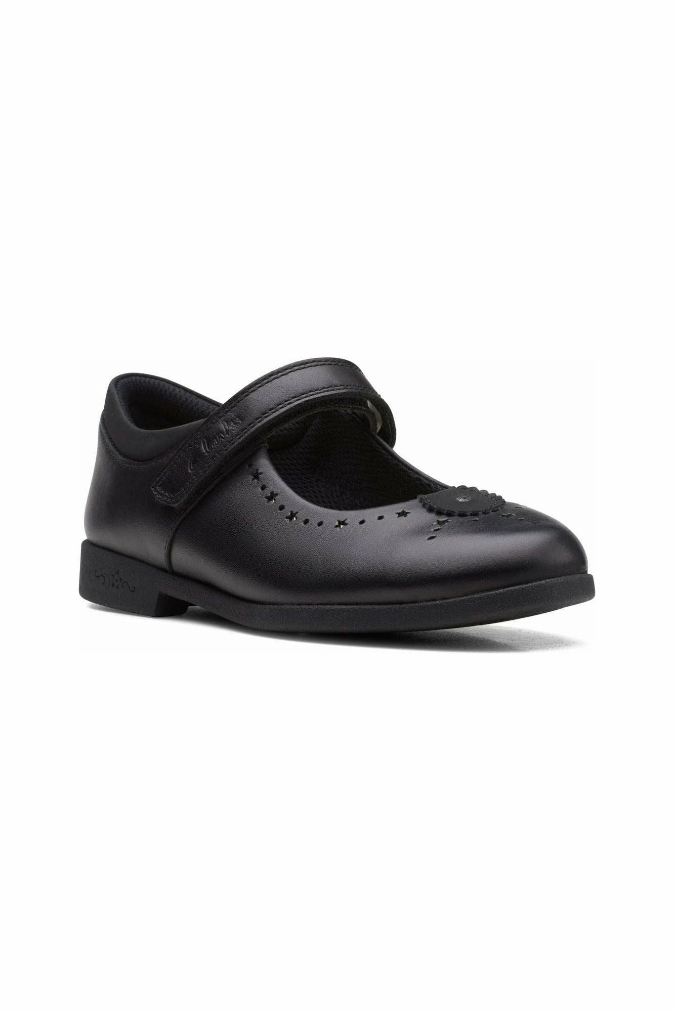 Clarks Magic Step Bar Kid black leather Soft Lining Shoes