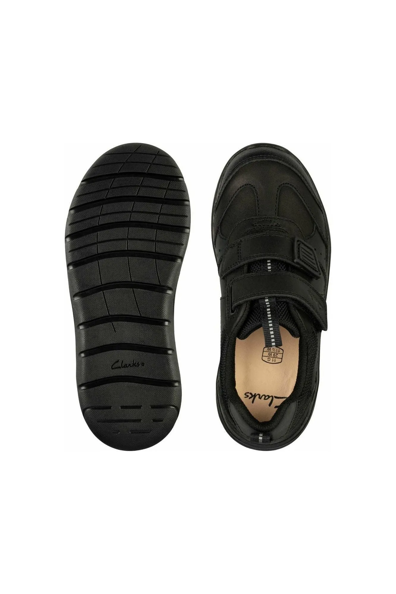 Clarks Scooter Run Kid black leather school shoe Asics Shoes Sky Elite Ff