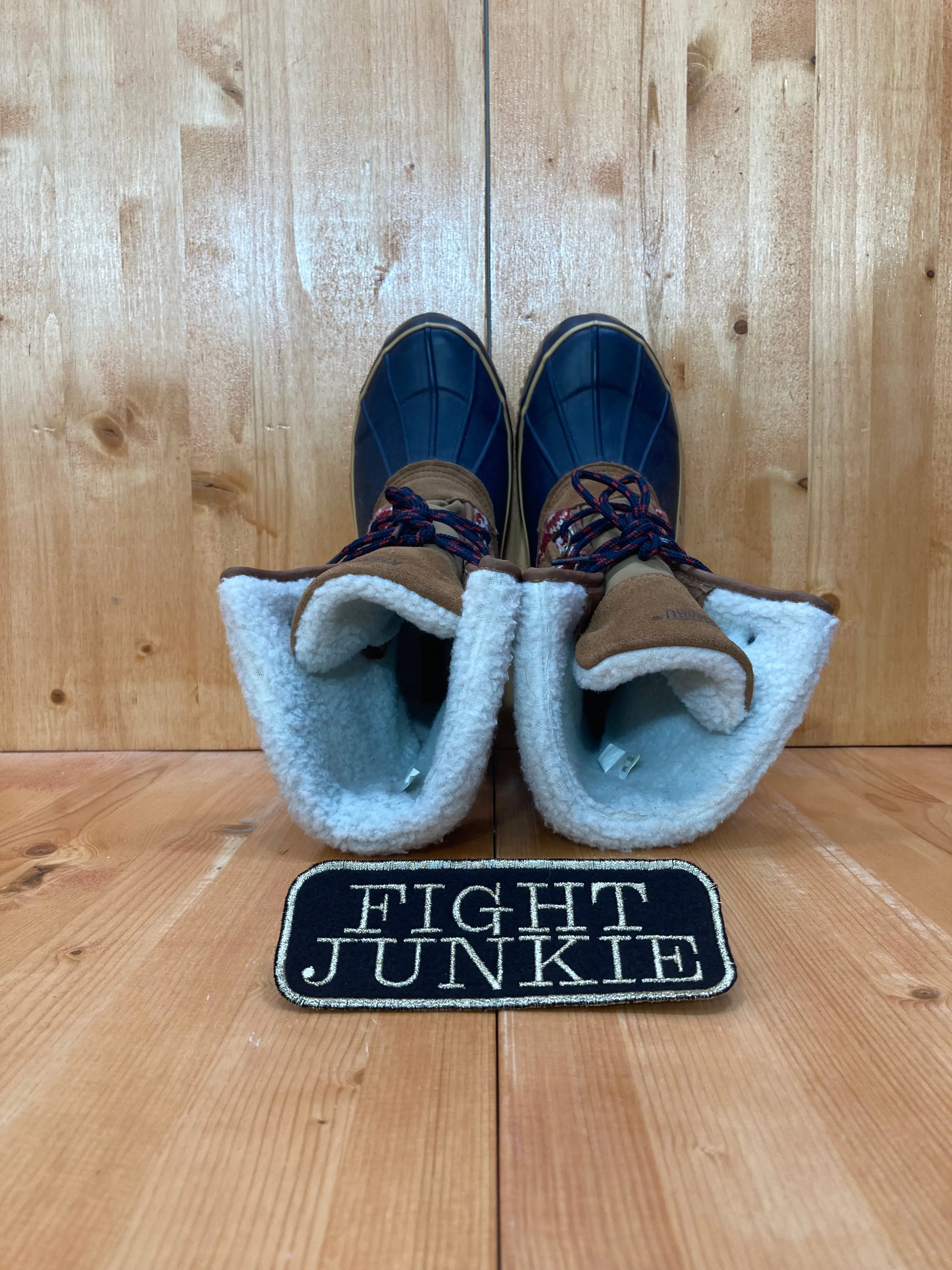 Super Mario Rain Boots KHOMBU MAYA Women's Size 9M Leather Lace Up Faux Fur Lined Steel Shank Winter Boots Brown