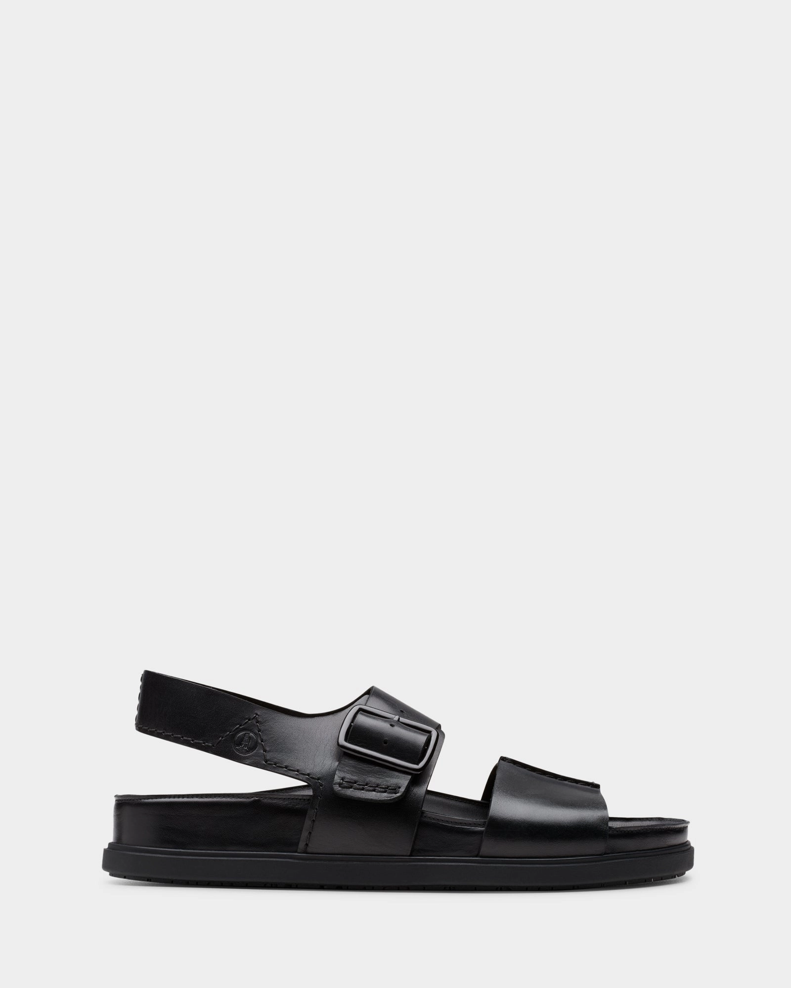 Torford Strap Black Leather Sleek Flats