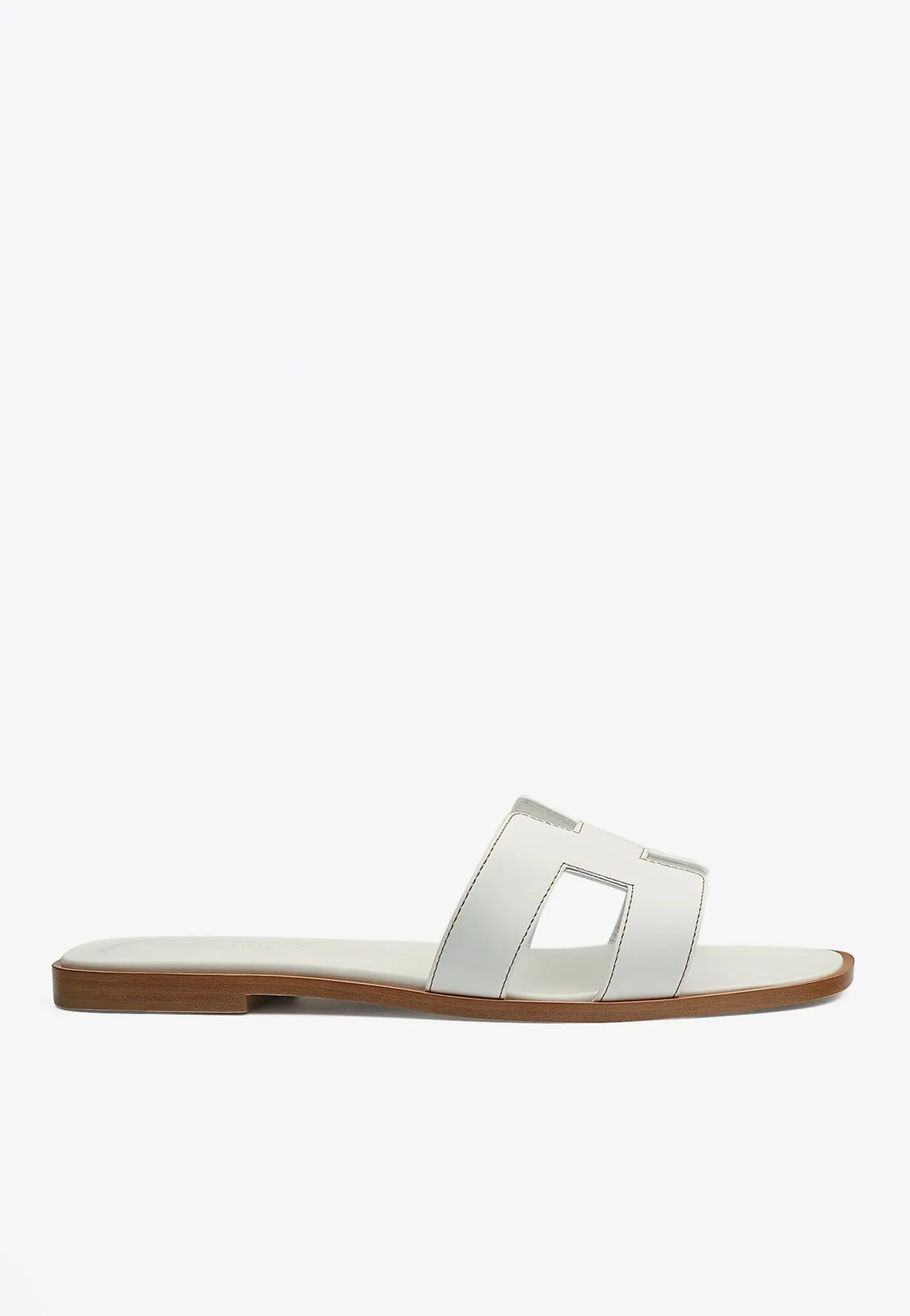 Bonobos Slippers Oran H Cut-Out Sandals in White Calf Leather
