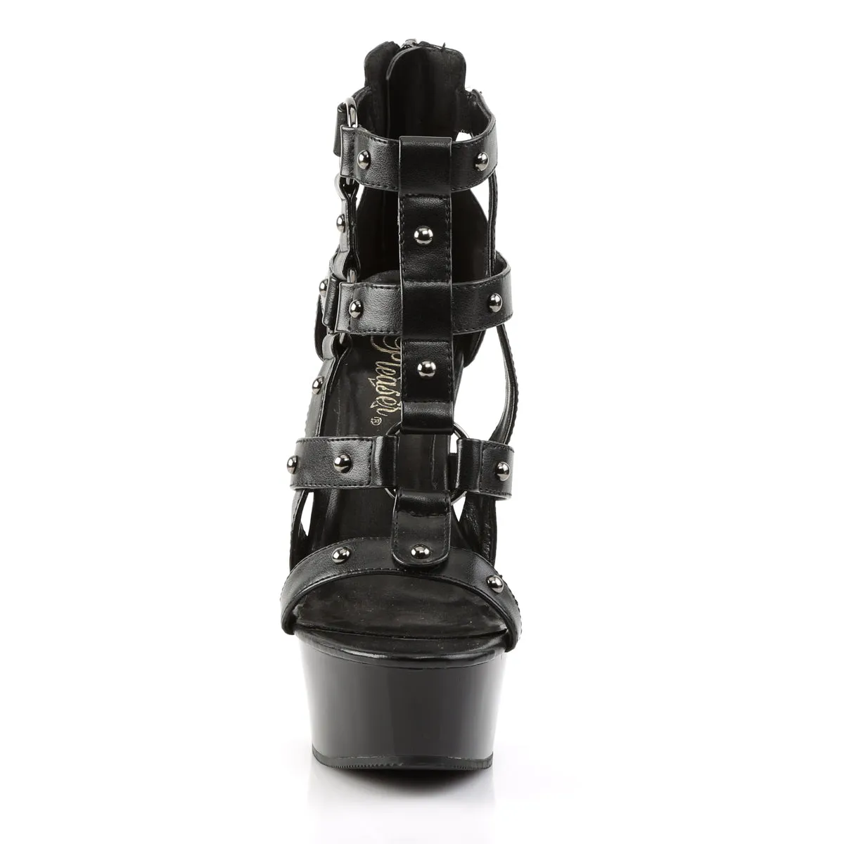 Tennis Asics Shoes DELIGHT-682 Pleaser Black Faux Leather Sexy Platform Shoes (Pole Dancing Heels)