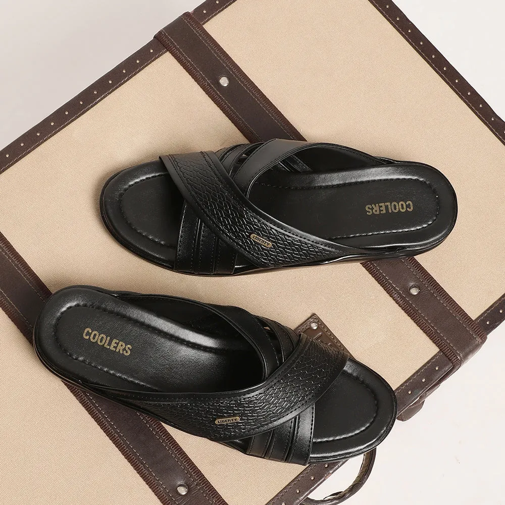 Custom Slide Sandals Coolers Casual (Black) Slippers For Men DON By Liberty
