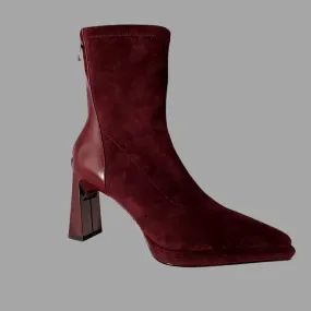 Adidas Basketball Shoes Ae1 Shiny Heels Suede Ankle Boots - Burgundy